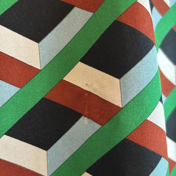 J. Crew 100% Silk Geometric Skirt 8 Lined Pockets Office Careerwear Business - Picture 6 of 6